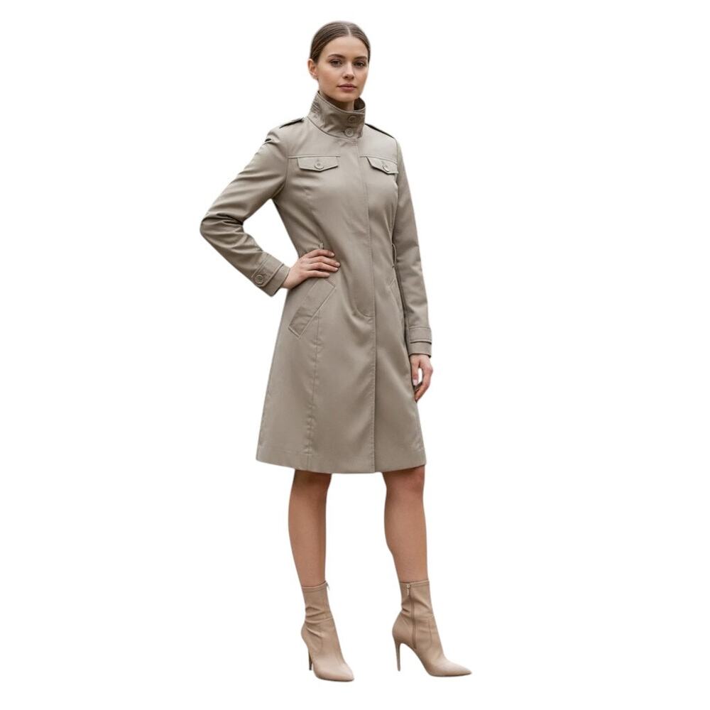 Kenneth  Cole Reaction Beige Lined Trench Coat, M